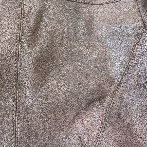 AS by DF Cult Leather‎ Moto Jacket in Metallic Rose - Picture 7 of 8